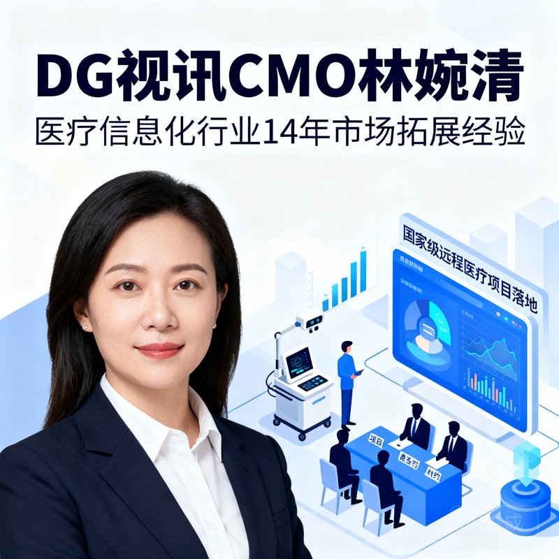 DG视讯CMO林婉清，拥有医疗信息化行业14年市场拓展经验，曾主导多个国家级远程医疗项目落地。